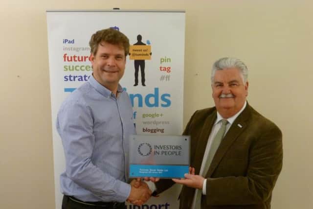 Tuminds co-founder Rene Looper, left, with Jim Oag, director of Highlands and Islands services