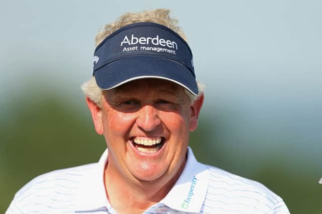 Colin Montgomerie, all smiles after successfully defending his US Senior PGA title at French Lick. Picture: Getty