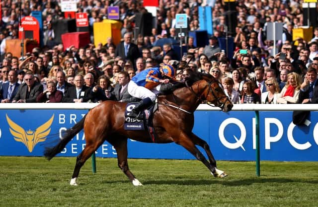 Ryan Moore steers Gleneagles to a comfortable victory in The Quipco 2,000 Guineas. Picture: Getty