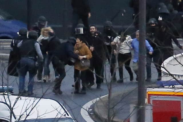 Hostages are freed after terror attacks in Paris earlier this year. Picture: Getty