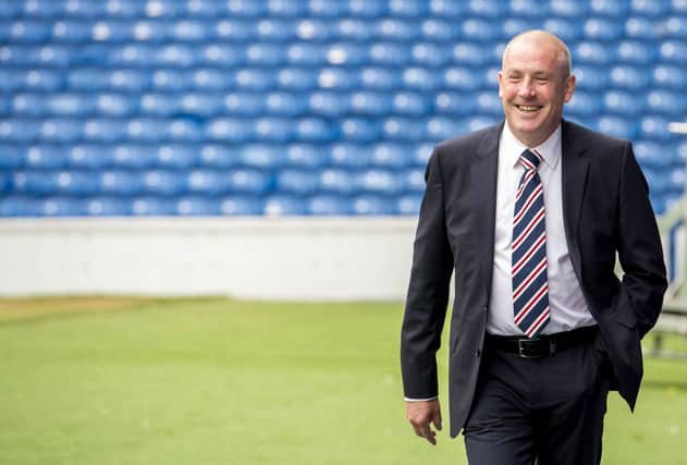 New Rangers manager Mark Warburton at Ibrox yesterday. Picture: SNS