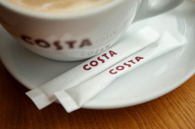 Sales at Costa Coffee stores open more than a year up 5 per cent in the quarter