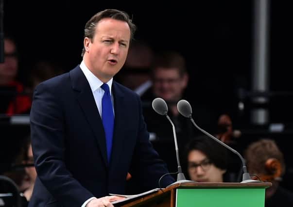 David Cameron delivers a speech during a service to mark the 800th anniversary of Magna Carta. Picture: Getty Images