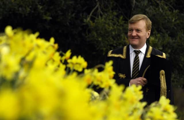Charles Kennedy pictured after being installed as Rector of Glasgow University in 2008. Picture: TSPL