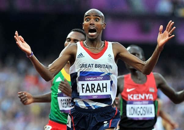 Mo Farah winning the Men's 5000m Final during Day 15 of the London 2012 Olympics. Picture: PA
