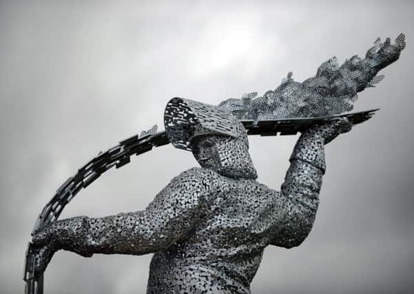 'Steel Man' was created by Kelpies sculptor Andy Scott, and sits on the site of the former Ravenscraig Steelworks. Picture: Hemedia