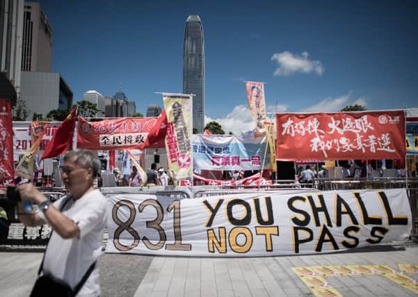 Hong Kong lawmakers rejected a Beijing-backed political reform package on June 18. Picture: AFP