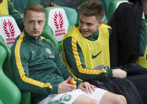 A new diet and attitude  has made Leigh Griffiths fitter and sharper. Inset, he scoffs a teacake on the bench before changing his ways. Picture: SNS