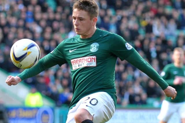 Hibs midfielder Scott Allan supported Rangers as a boy and is believed to be on their radar, but would he want his status to fall by moving to Ibrox?  Picture: Jane Barlow
