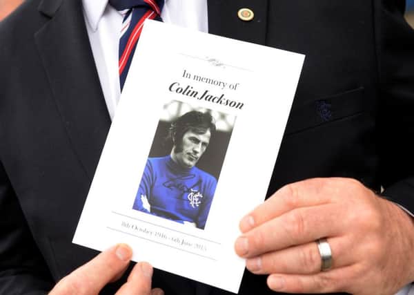 A memorial is held at Ibrox in memory of Rangers legend Colin Jackson. Picture: SNS