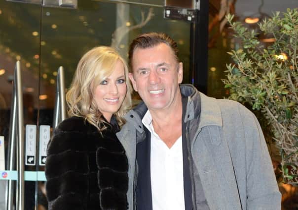 Duncan Bannatyne with his ex girlfriend, former beauty queen Michelle Evans. Picture: Ross Parry
