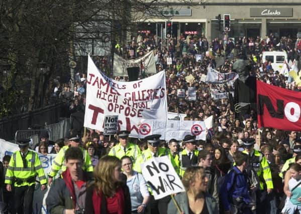 An anti-war demonstration in Edinburgh in 2003. Picture: Paul Parke