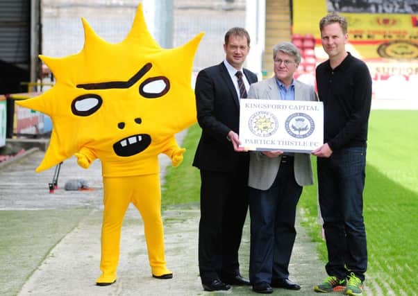 Kingsley, left, with Partick managing director Ian Maxwell, Mike Wilkins on Kingsford Capital and David Shrigley. Picture: Hemedia