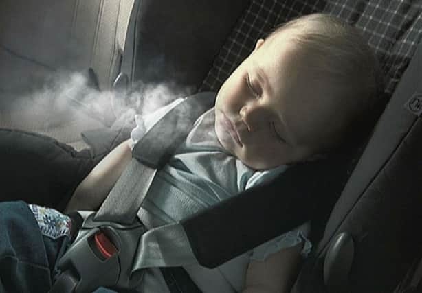 Image from a mid-00s advertising campaign aimed at raising awareness of the dangers of second hand smoke in cars. Picture: PA