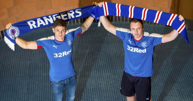 Rob Kiernan and Danny Wilson are unveiled by Rangers after completing moves to the Ibrox club. Picture: SNS
