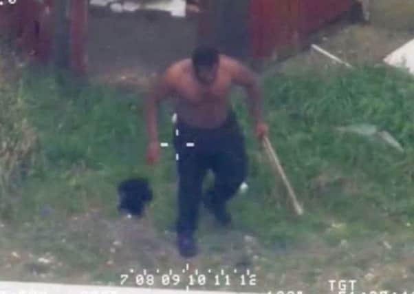Nicholas Salvador was filmed on CCTV during his rampage in which he decapitated great-grandmother Palmira Silva. Picture: PA
