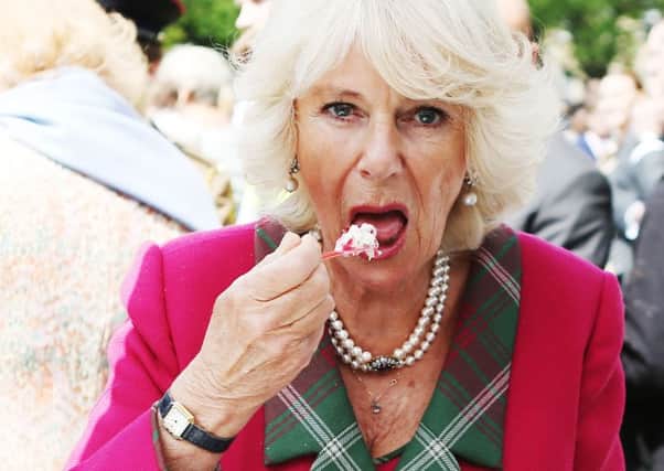 The Duchess of Rothesay tries some ice cream during a visit to the Farm to Fork food and drink festival in St Andrew's Square in Edinburgh. Picture: PA