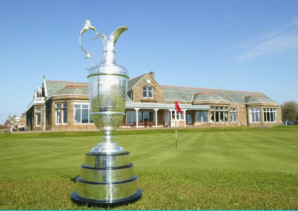 The Open Championship trophy is displaed on the 18th green prior to the Royal and Ancient Golf Club of St Andrews. Picture: Getty Images