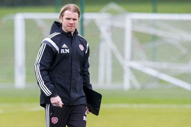 Robbie Neilson back on the training field at Riccarton as Hearts Premiership preparations begin. Picture: SNS Group
