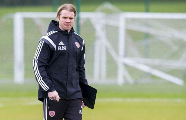 Robbie Neilson back on the training field at Riccarton as Hearts Premiership preparations begin. Picture: SNS Group