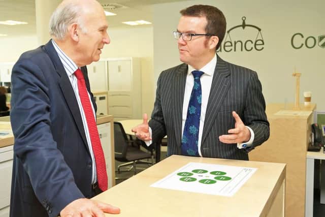 Former Business Secretary Vince Cable on a visit to the Green Investment Bank in Edinburgh to mark £60 million investment in February 2015. Picture: Gordon Fraser