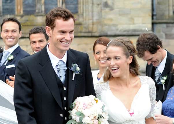 Murray married long-term girlfriend Kim Sears at Dunblane Cathedral earlier this year. Picture: Lisa Ferguson