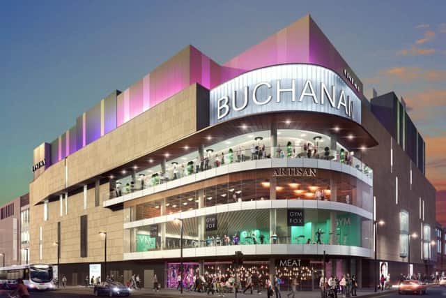 Artists Impression of Glass Atrium to replace the stairs at Glasgow Concert Hall beside the Buchanan Galleries. Picture: Contributed