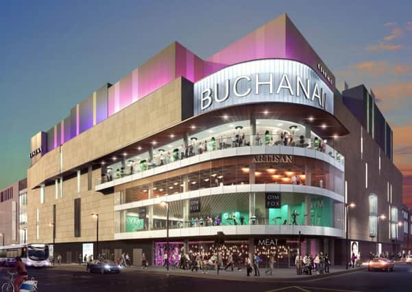 Artists Impression of Glass Atrium to replace the stairs at Glasgow Concert Hall beside the Buchanan Galleries. Picture: Contributed