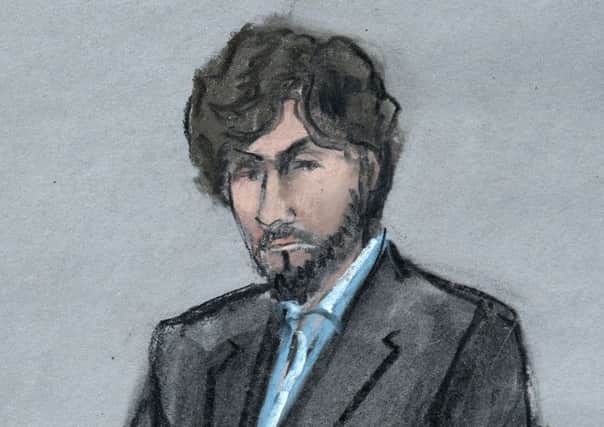 A courtroom sketch of Boston Marathon bomber, Dzhokhar Tsarnaev. Picture: AP