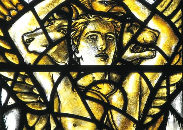 Detail from a stained glass window at the Lowson Memorial Church in Forfar by Douglas Strachan. Picture: Contributed