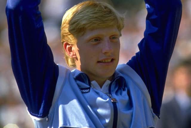 Boris Becker, aged 17, beat Kevin Curren in the Wimbledon final. Picture: Getty Images