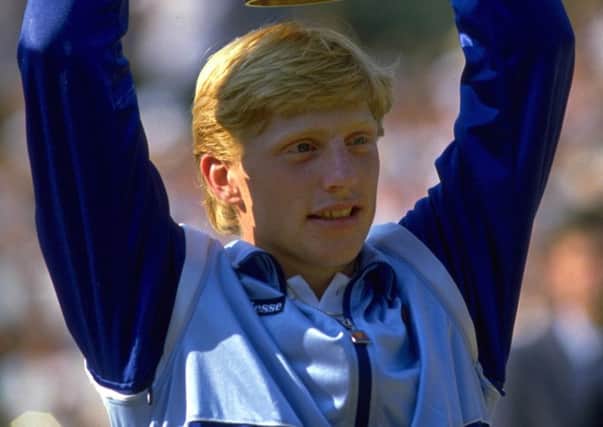 Boris Becker, aged 17, beat Kevin Curren in the Wimbledon final. Picture: Getty Images