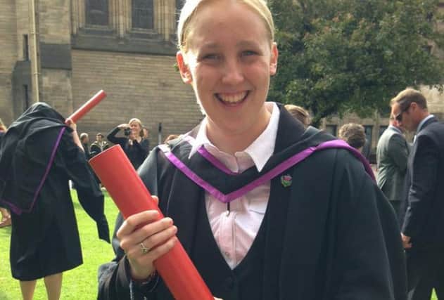 Mhairi Black graduated with a first class honours degree in politics from the University of Glasgow. Picture: Twitter/@mhairiblack