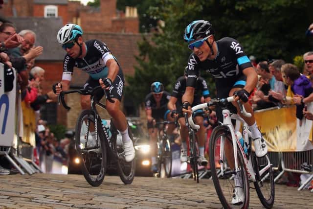 Peter Kennaugh, right, on his way to winning the British National Championship road race. Picture: Getty