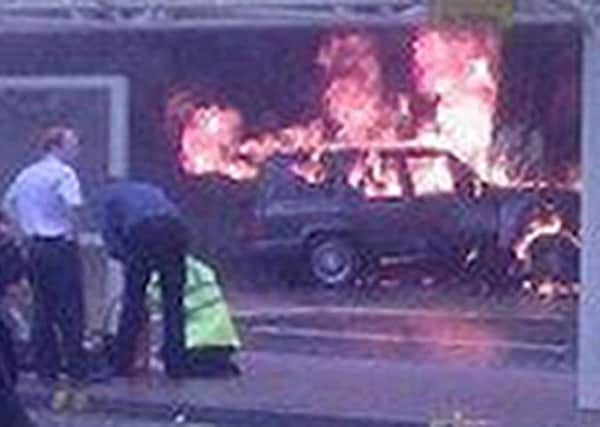 On this day in 2007 Britain was put on the highest terror alert when a burning car was driven into Glasgow Airport. Picture: PA