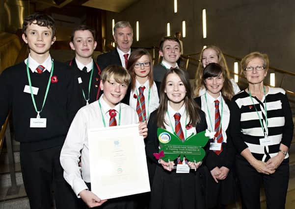 Social Enterprise Scotland awards night last year, where Stonelaw High Fair Traders showed off their Inspiring Youth Award 2014. Picture: Contribtued