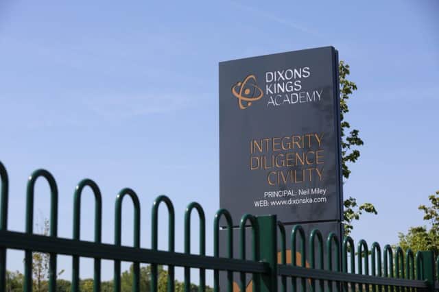 Picture shows police at Dixons Kings Academy in Bradford, West Yorkshire, where a pupil is alleged to have stabbed a teacher. See Ross Parry copy RPYSTAB : Police are looking for a 14-year-old boy after a male teacher was stabbed at a school this morning.  Police were called to Dixons Kings Academy in Bradford, West Yorks., at 8.55am today (Thurs) to a report that a member of staff had been stabbed.  The teacher, aged 50, was taken to hospital with a stab wound to his body and his condition is currently described as stable.  Now police are looking for a 14-year-old male in connection with the incident. 

Ian Hinchliffe / RossParry.co.uk