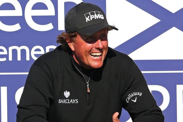 Phil Mickelson in relaxed mood at Royal Aberdeen last year. Picture: Getty