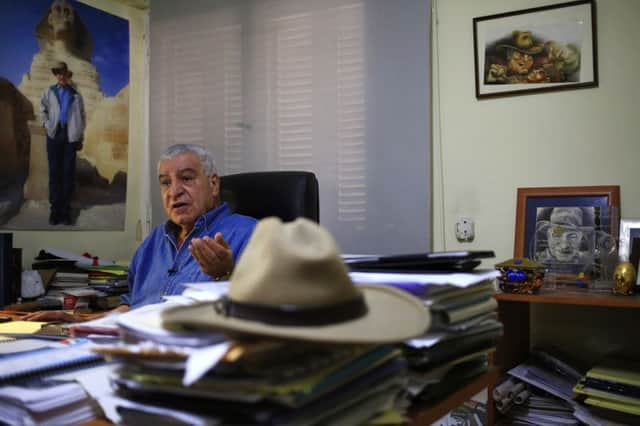Zahi Hawass sits in his Cairo office working on plans for the Grand Egyptian Museum. Picture: AP