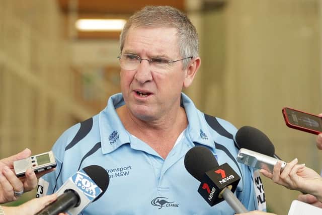 New England coach Trevor Bayliss unveiled his Ashes squad at Lord's yesterday. Picture: Getty