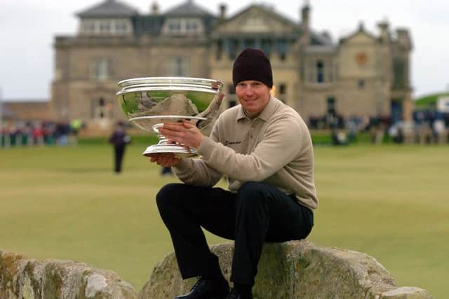 Stephen Gallacher, pictured after winning the Dunhill Links Championship in St Andrews in 2004. Picture: Getty