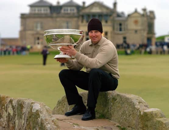 Stephen Gallacher, pictured after winning the Dunhill Links Championship in St Andrews in 2004. Picture: Getty