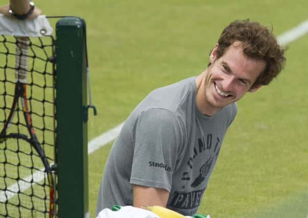 A relaxed Andy Murray prepares for his second-round match against Robin Haase. Picture: Ian Rutherford