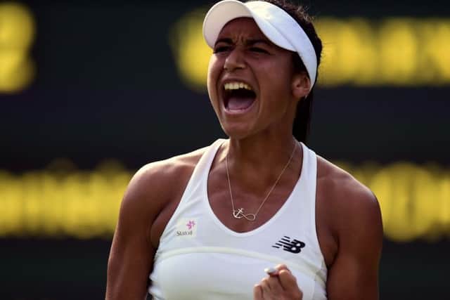 Heather Watson reacts during her match against Daniela Hantuchova. Picture: PA