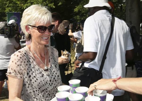 Judy Murray at Wimbledon yesterday. Picture: PA