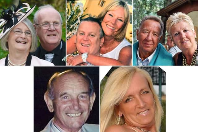 Eight of nine victims whose bodies were repatriated to the UK yesterday at the Brize Norton air base in Oxfordshire. Picture: PA