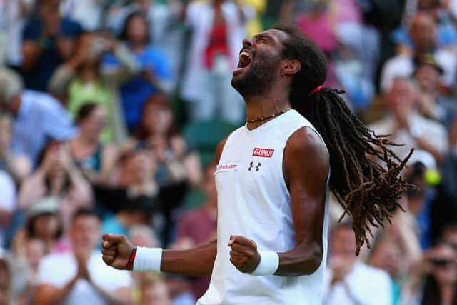 Dustin Brown of Germany reacts to his win against Rafael Nadal. Picture: Getty Images