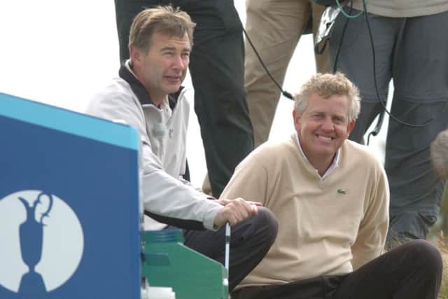 Ken Brown at the 2004 Open at Troon with Colin Mongomerie. Picture: Ian Rutherford