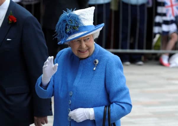 The Queen arriving at the new South Glasgow University Hospital. Picture: Hemedia