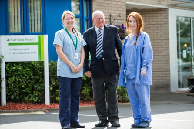 Dr Bobby Low with staff nurse Jodie Davies and trainee embryologist Frances Wason. Picture: Ian Georgeson